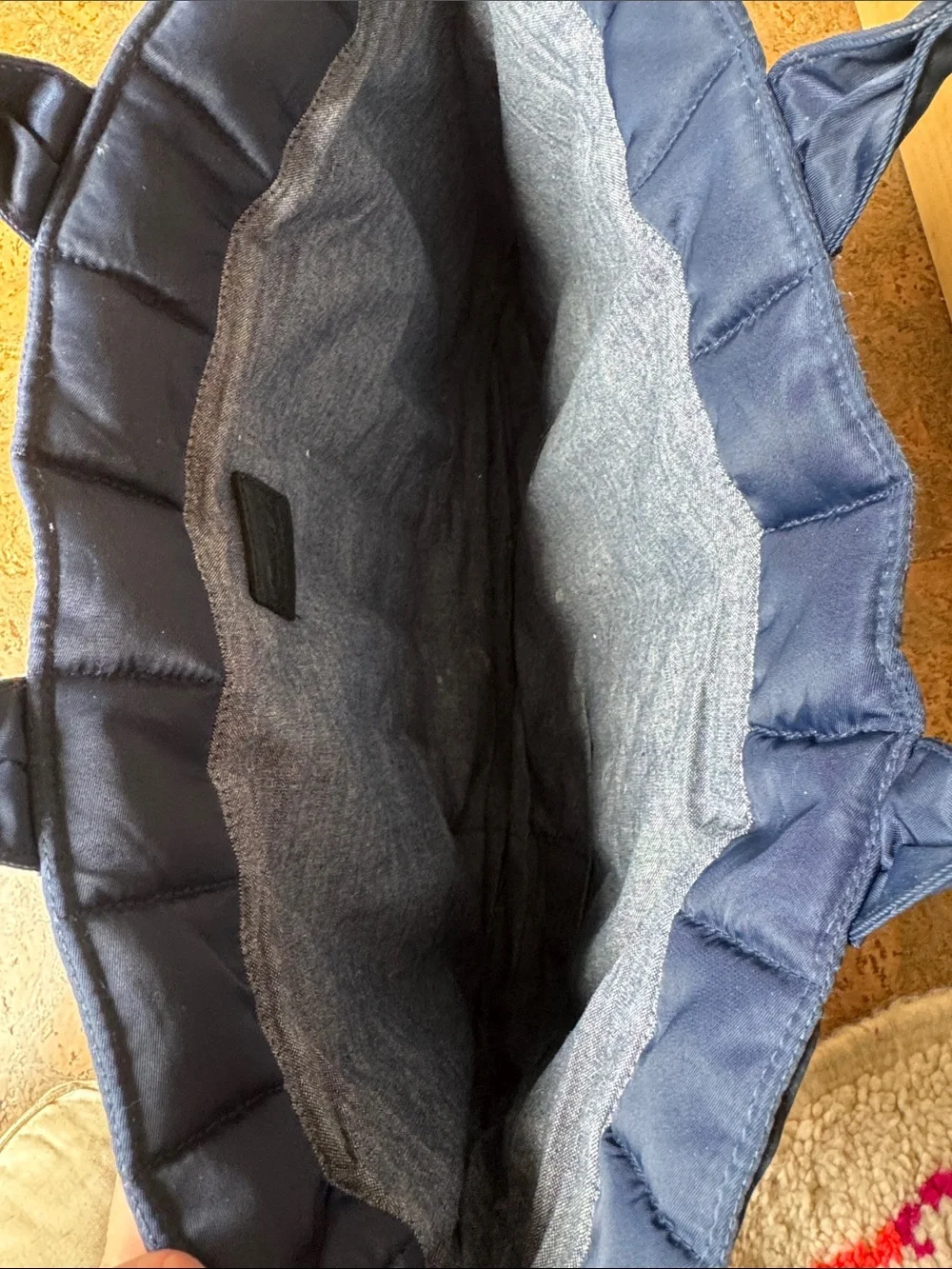 Clare V Quilted Navy Tote Weekender Tote